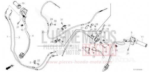 HANDLE LEVER/SWITCH/CABLE WW125AM de 2021